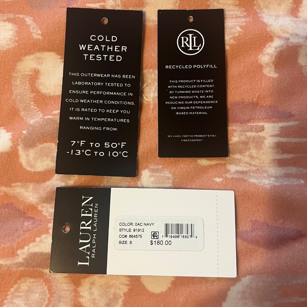 Ralph Lauren navy blue puffer coat - Picture 6 of 6